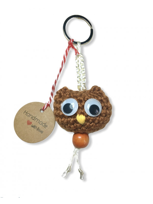 Little Owl Amigurumi key ring