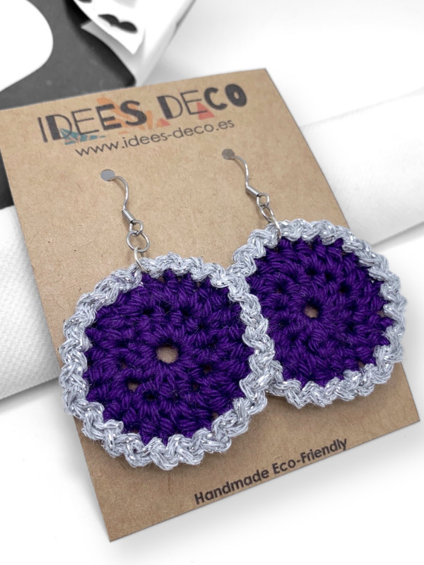 Purple earrings - Stainless steel