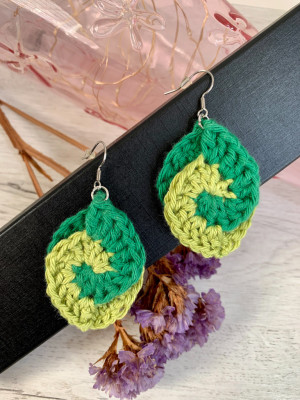 Leaf earrings bicolor - Stainless steel
