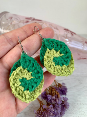 Leaf earrings bicolor - Stainless steel