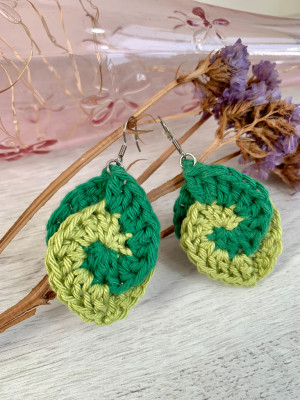 Leaf earrings bicolor - Stainless steel