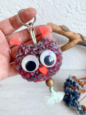 Cute Owl key ring - various colors
