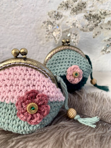 Vintage Coin Purse mint green - Bohemian style