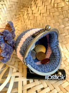 Monedero bohemio - rayas de colores