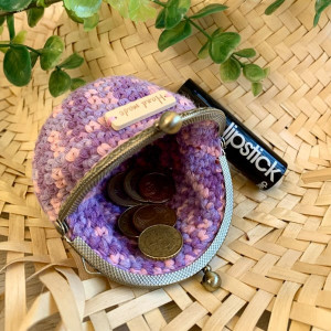 Monedero vintage - Lila y rosa