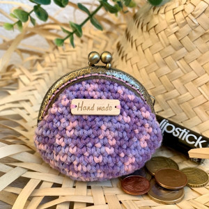 Vintage coin purse - Lila and pink