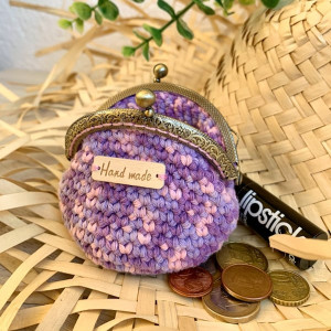 Porte-monnaie vintage - Lila et rose