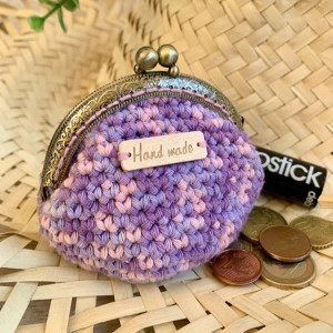Vintage coin purse - Lila and pink
