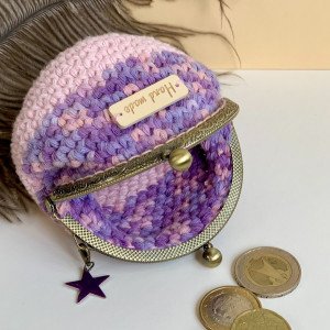 Porte-monnaie vintage - Lila et rose