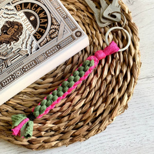 Porte-clés Scoubidou - Rose Irisé
