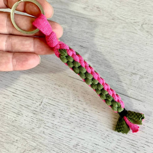 Porte-clés Scoubidou - Rose Irisé