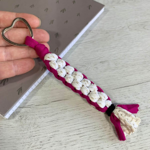 Porte clés Scoubidou - Accroche Coeur