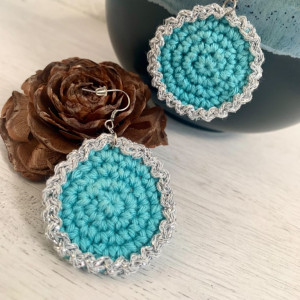 Earrings silvery petal - stainless steel