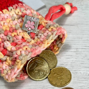 Coin pouch bag bicolor - sliding cord