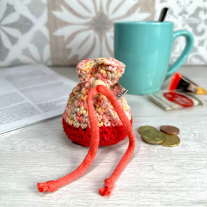 Coin pouch bag bicolor - sliding cord