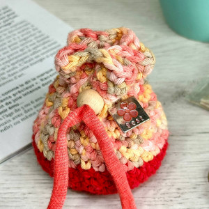Coin pouch bag bicolor - sliding cord