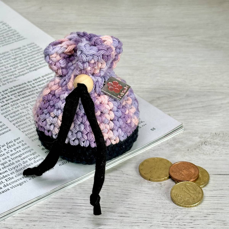 Coin pouch bag bicolor - sliding cord Coin pouch bag bicolor - sliding cord
