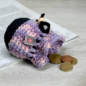Coin pouch bag bicolor - sliding cord