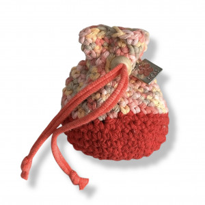 Coin pouch bag bicolor - sliding cord