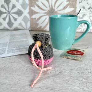 Coin pouch bag bicolor - sliding cord