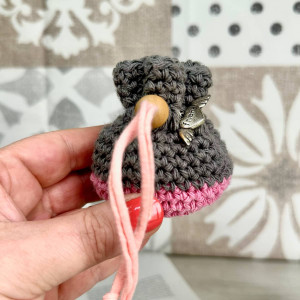 Coin pouch bag bicolor - sliding cord