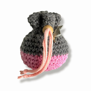 Coin pouch bag bicolor - sliding cord