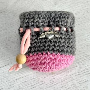 Coin pouch bag bicolor - sliding cord