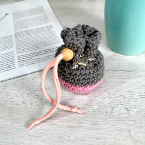 Coin pouch bag bicolor - sliding cord