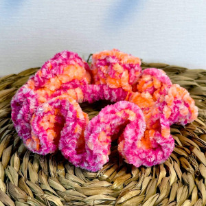 Large, soft velvet scrunchie for hair