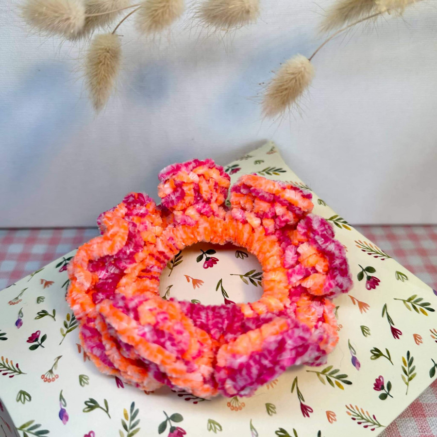 Large, soft velvet scrunchie for hair