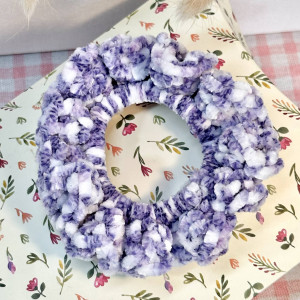 Large, soft velvet scrunchie for hair