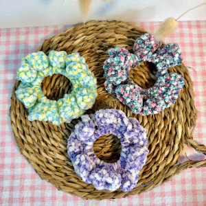 Large, soft velvet scrunchie for hair