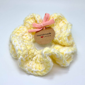 Flower hair scrunchies in wool