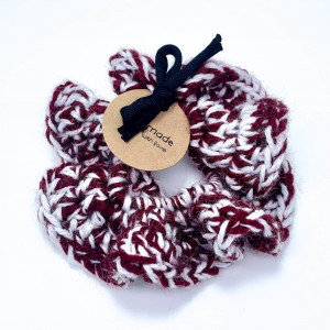 Flower hair scrunchies in wool