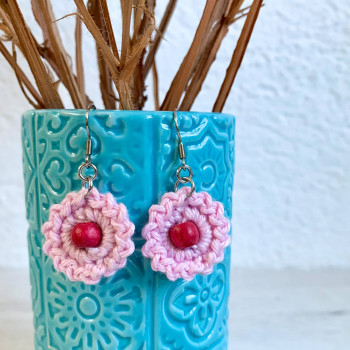Pendientes Florecita - gancho de acero inoxidable