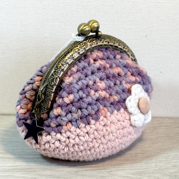 Porte-monnaie vintage - Lila et rose