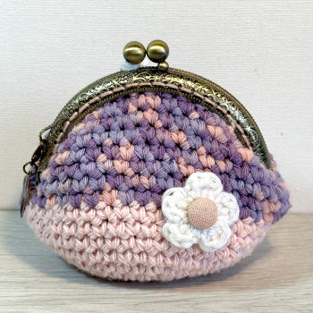Vintage coin purse - Lila and pink