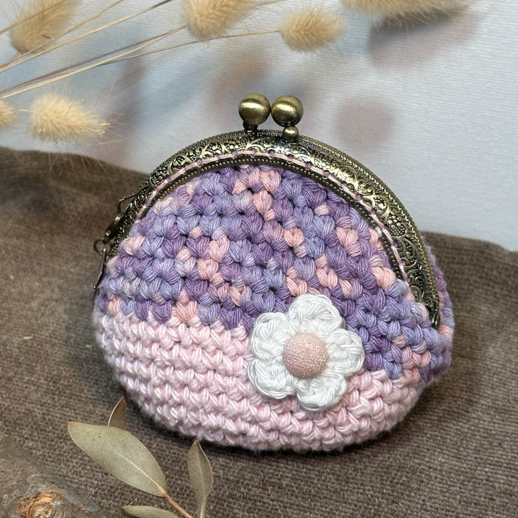 Porte-monnaie vintage - Lila et rose