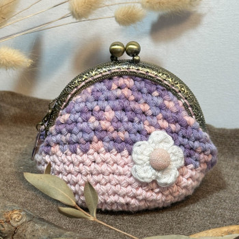 Vintage coin purse - Lila and pink