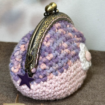 Monedero vintage - Lila y rosa