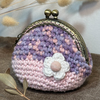 Porte-monnaie vintage - Lila et rose