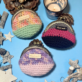 Monedero bohemio - rayas de colores