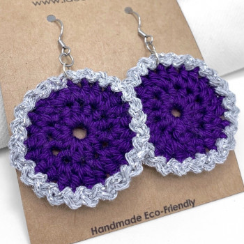 Earrings silvery petal - stainless steel