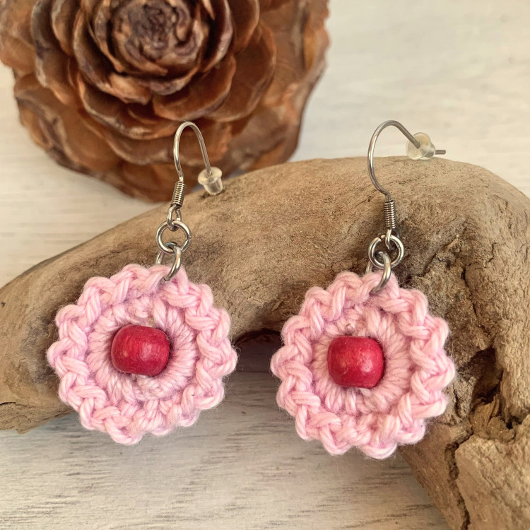 Boucles d'oreilles Petite Fleur - crochet en acier inoxydable