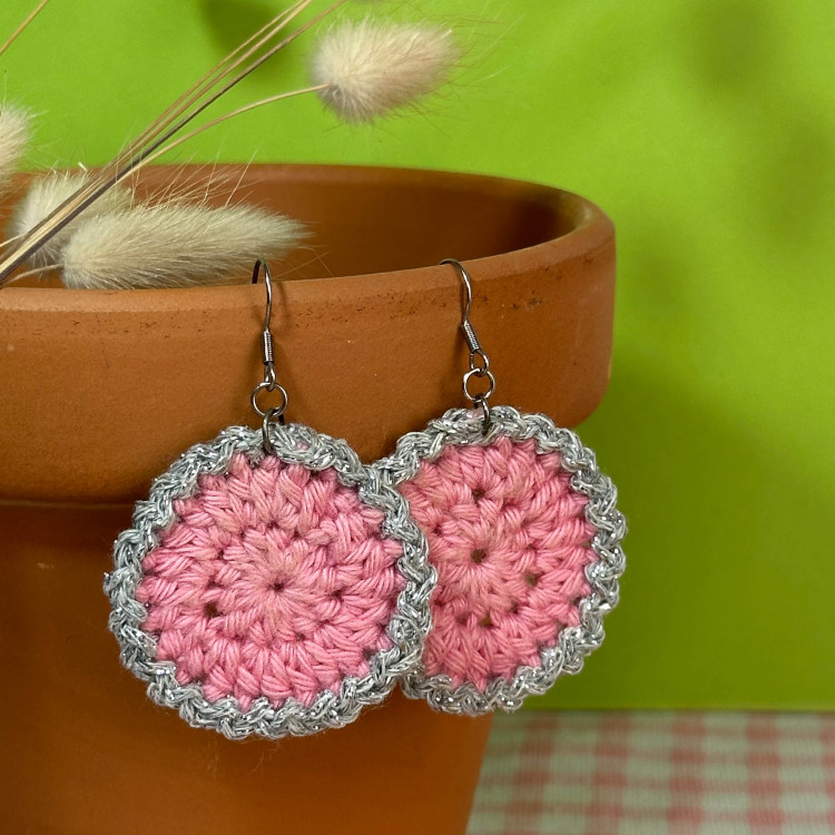 Earrings silvery petal - stainless steel