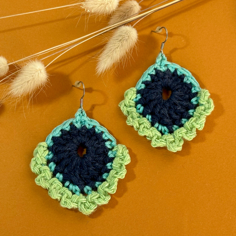 Peacock feather earrings - Stainless steel