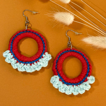 Boucles d'oreille Donut rouge - Acier inoxydable