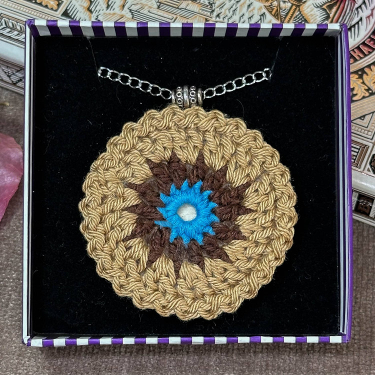 Bohemian Mandala Necklaces - various colors - stainless steel chain