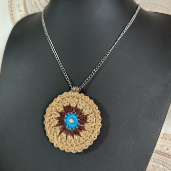 Collares Mandalas Bohemios - varios colores - cadena de acero inoxidable