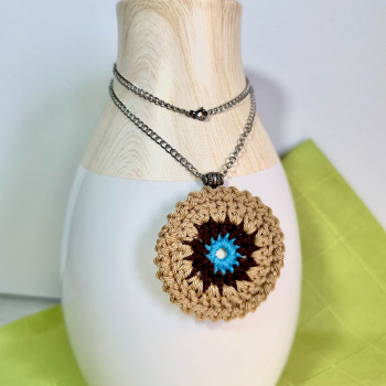 Collares Mandalas Bohemios - varios colores - cadena de acero inoxidable